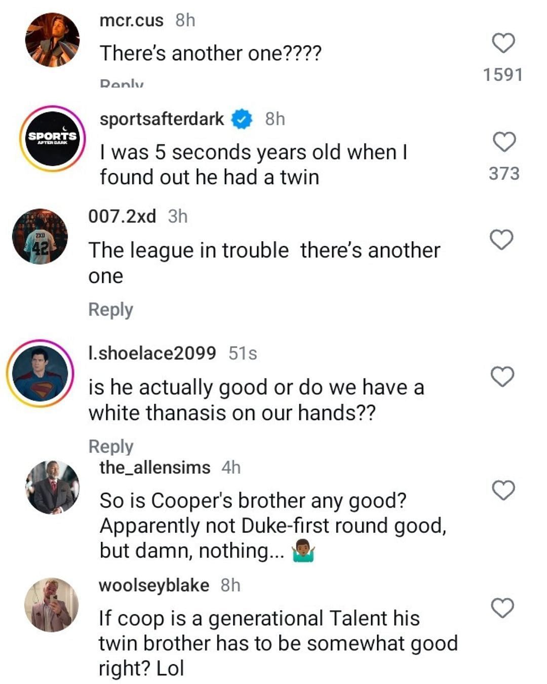 "There's another one?": Hoops fans in shock as Cooper Flagg and twin Ace react to hilarious moment from middle school. (Images via Instagram @nba)